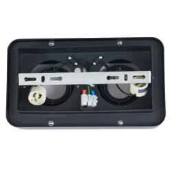 Abgerundeter Aufbaustrahler schwarz 2-flammig dreh- und schwenkbar - Dox