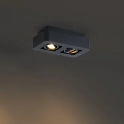 Abgerundeter Aufbaustrahler schwarz 2-flammig dreh- und schwenkbar - Dox