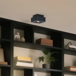 Abgerundeter Aufbaustrahler schwarz dreh- und schwenkbar - Dox