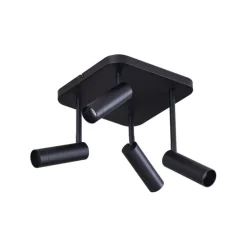 Abgerundeter Deckenstrahler schwarz GU10 35mm 4-flammig dreh- und schwenkbar - Kate