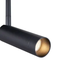 Abgerundeter Deckenstrahler schwarz GU10 35mm 4-flammig dreh- und schwenkbar - Kate