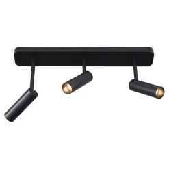 Abgerundeter Deckenstrahler schwarz GU10 35mm 3-flammig verstellbar - Kate