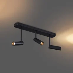 Abgerundeter Deckenstrahler schwarz GU10 35mm 3-flammig verstellbar - Kate