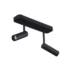 Abgerundeter Deckenstrahler schwarz GU10 35mm 2-flammig dreh- und schwenkbar - Kate