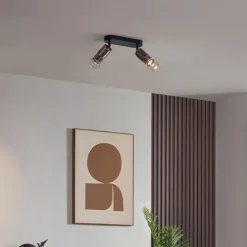 Abgerundeter Deckenstrahler Dunkelbronze 2-flammig Verstellbar - Veerle