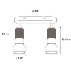 Abgerundeter Deckenstrahler Dunkelbronze 2-flammig Verstellbar - Veerle