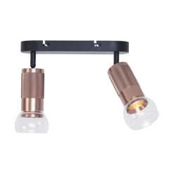 Abgerundeter Deckenstrahler Dunkelbronze 2-flammig Verstellbar - Veerle