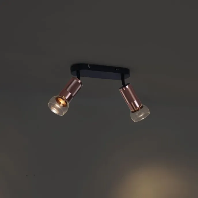 Abgerundeter Deckenstrahler Dunkelbronze 2-flammig Verstellbar - Veerle