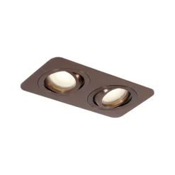 Abgerundeter Einbaustrahler Dunkelbronze GU10 50mm Drehbar und Kippbar IP44 2-Lichter - Alberto