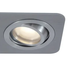Abgerundeter Einbaustrahler Gunmetal GU10 50mm dreh- und schwenkbar IP44 2-flammig - Alberto