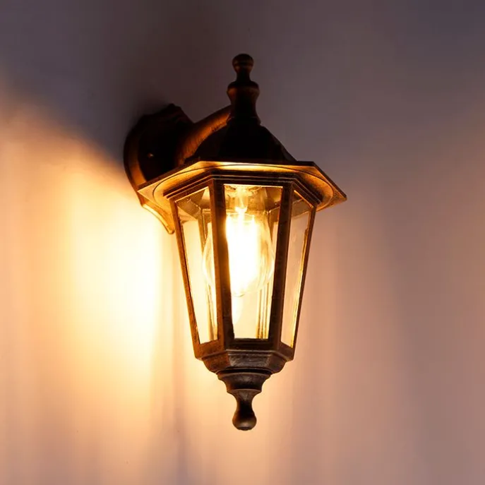 Antike Außenwandleuchte gold IP44 - New Haven