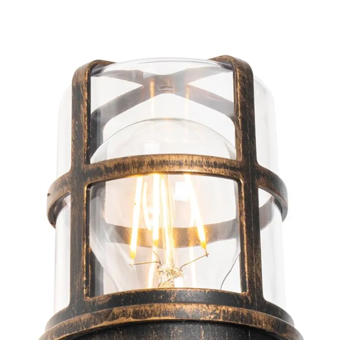 Antike Außenwandleuchte gold IP54 mit Bewegungssensor - Kiki