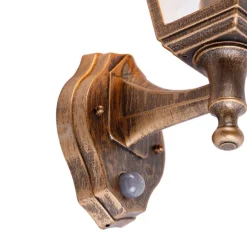 Antike Wandleuchte Gold IP44 mit Bewegungsmelder - Capital
