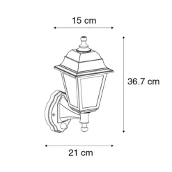 Antike Wandleuchte Gold IP44 mit Bewegungsmelder - Capital
