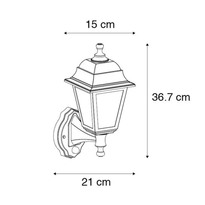 Antike Wandleuchte Gold IP44 mit Bewegungsmelder - Capital