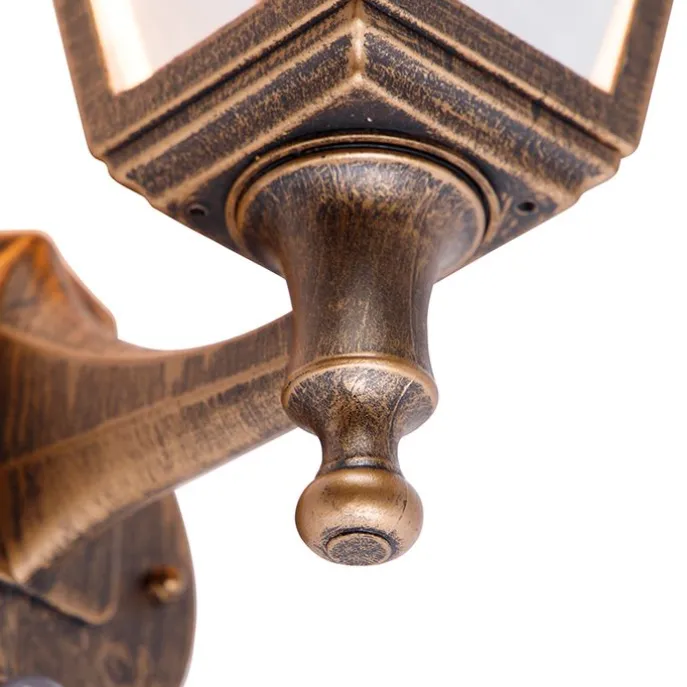 Antike Wandleuchte Gold IP44 mit Bewegungsmelder - Capital