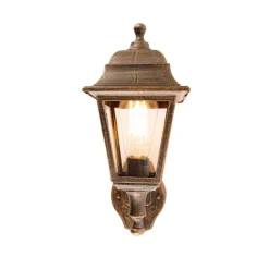 Antike Wandleuchte Gold IP44 mit Bewegungsmelder - Capital