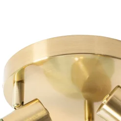 Art Deco Deckenlampe Gold mit grünem Glas 3 Lichter - Vidro