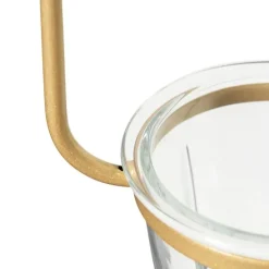 Art Deco Deckenlampe Gold mit weißem Glas - Isabella