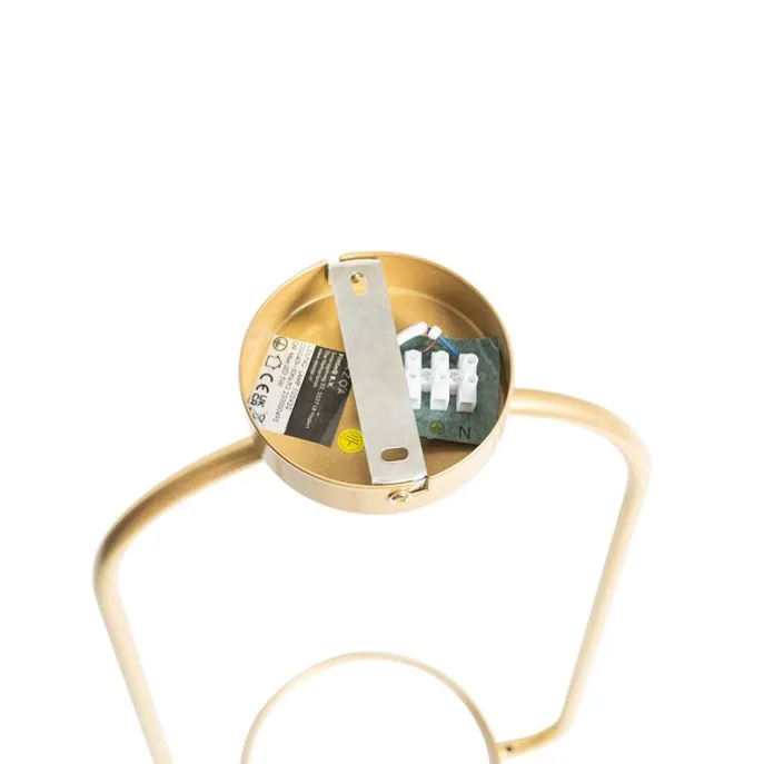 Art Deco Deckenlampe Gold mit weißem Glas - Isabella