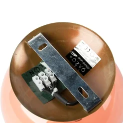 Art Deco Deckenlampe Messing mit rosa Glas - Pallon