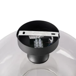 Art Deco Deckenlampe schwarz mit Rauchglas - Bizle