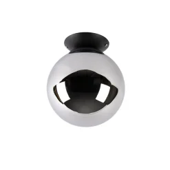 Art Deco Deckenlampe schwarz mit Rauchspiegel - Pallon