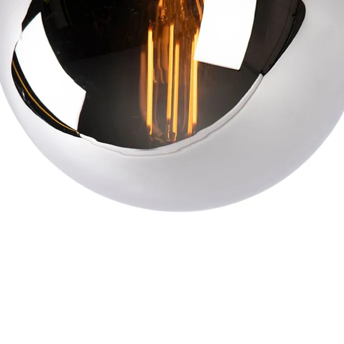 Art Deco Deckenlampe schwarz mit Rauchspiegel - Pallon