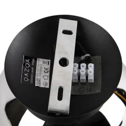 Art Deco Deckenlampe schwarz mit Rauchspiegel - Pallon