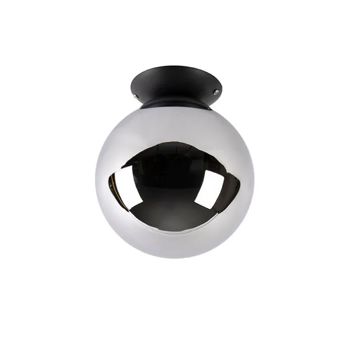 Art Deco Deckenlampe schwarz mit Rauchspiegel - Pallon