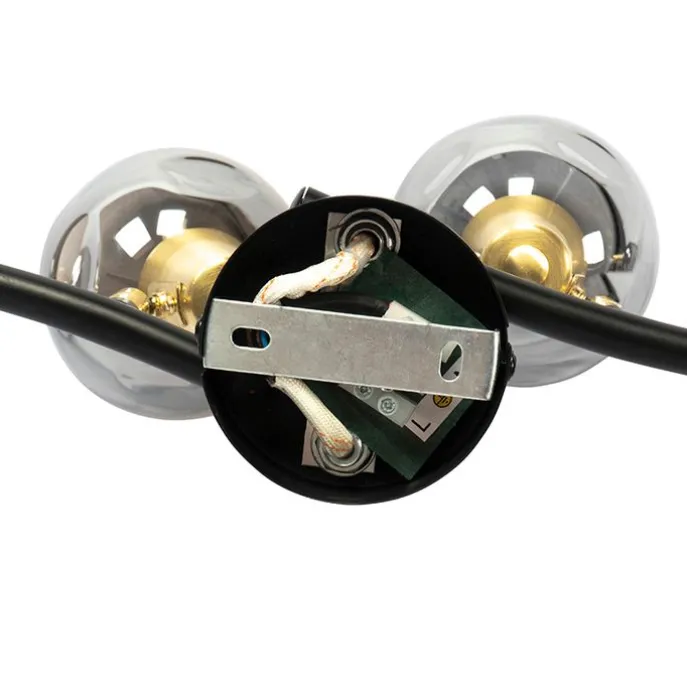 Art Deco Deckenleuchte Gold mit Rauchglas 4-Licht - Vidro