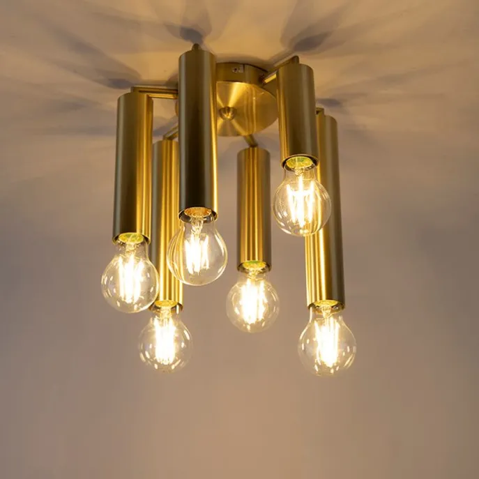 Art Deco Deckenleuchte Gold 6-flammig -Tubi