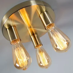 Art Deco Deckenleuchte gold rund - Facil 3