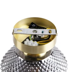 Art Deco Deckenleuchte Messing mit Rauchglas - Karce