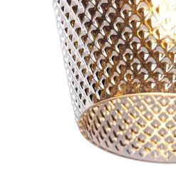 Art Deco Deckenleuchte Messing mit Rauchglas - Karce