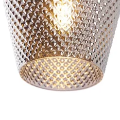 Art Deco Deckenleuchte Messing mit Rauchglas - Karce