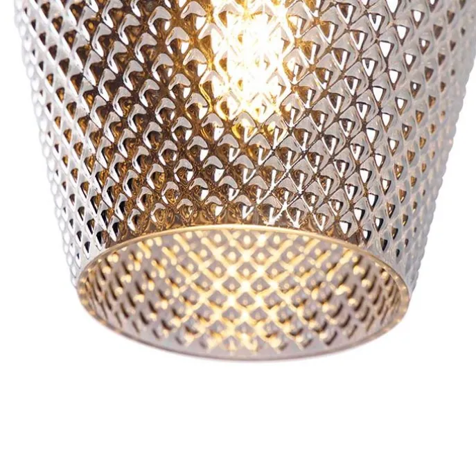 Art Deco Deckenleuchte Messing mit Rauchglas - Karce