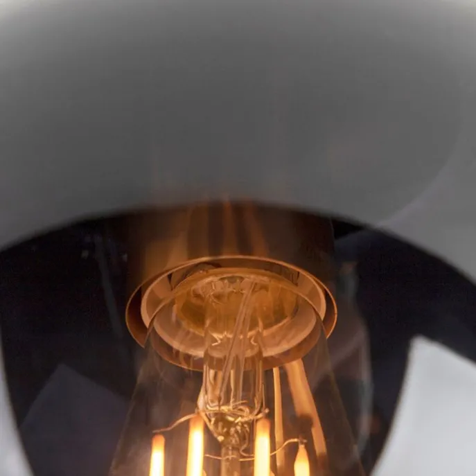 Art Deco Deckenleuchte Messing mit schwarzem Glas - Pallon