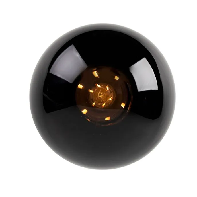 Art Deco Deckenleuchte Messing mit schwarzem Glas - Pallon