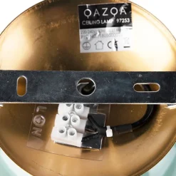 Art Deco Deckenleuchte messing mit grünem Glaslampenschirm - Pallon