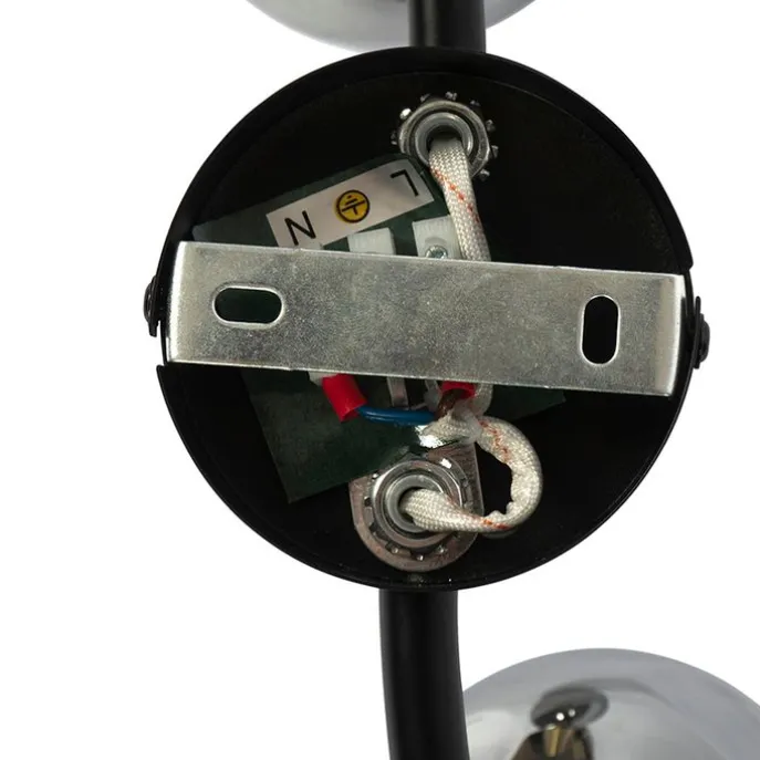 Art Deco Deckenleuchte schwarz mit Rauchglas 2-Licht - Vidro