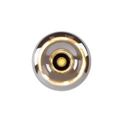 Art Deco Deckenleuchte schwarz mit Rauchglas - Busa