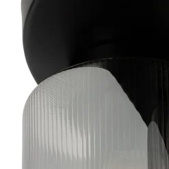 Art Deco Deckenleuchte schwarz mit Rauchglas 3-flammig - Laura