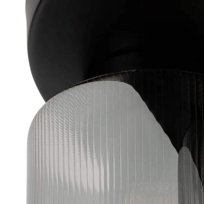 Art Deco Deckenleuchte schwarz mit Rauchglas 3-flammig - Laura