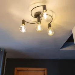 Art Deco Deckenleuchte schwarz 4-flammig - Facil