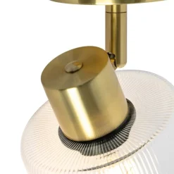 Art Deco Deckenstrahler Gold mit Glas verstellbar – Laura