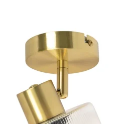 Art Deco Deckenstrahler Gold mit Glas verstellbar – Laura