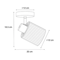 Art Deco Deckenstrahler schwarz mit Rauchglas verstellbar - Laura