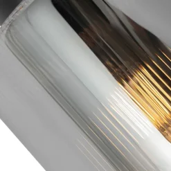 Art Deco Deckenstrahler schwarz mit Rauchglas verstellbar - Laura