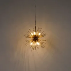 Art Deco Hängelampe Gold 6-Licht - Besen